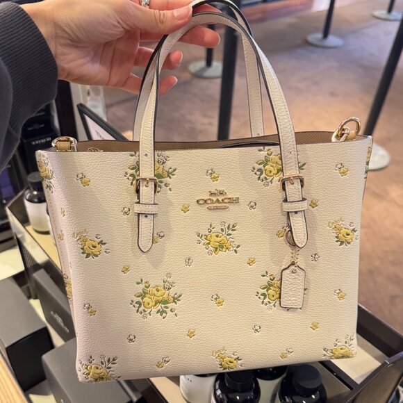 NWT Coach Mollie Tote 25 Floral Leather Bag CAL44